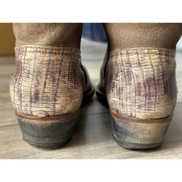 Golden Goose Distressed Western Cowboy Booties Short Boots Brown - Picture 13 of 16